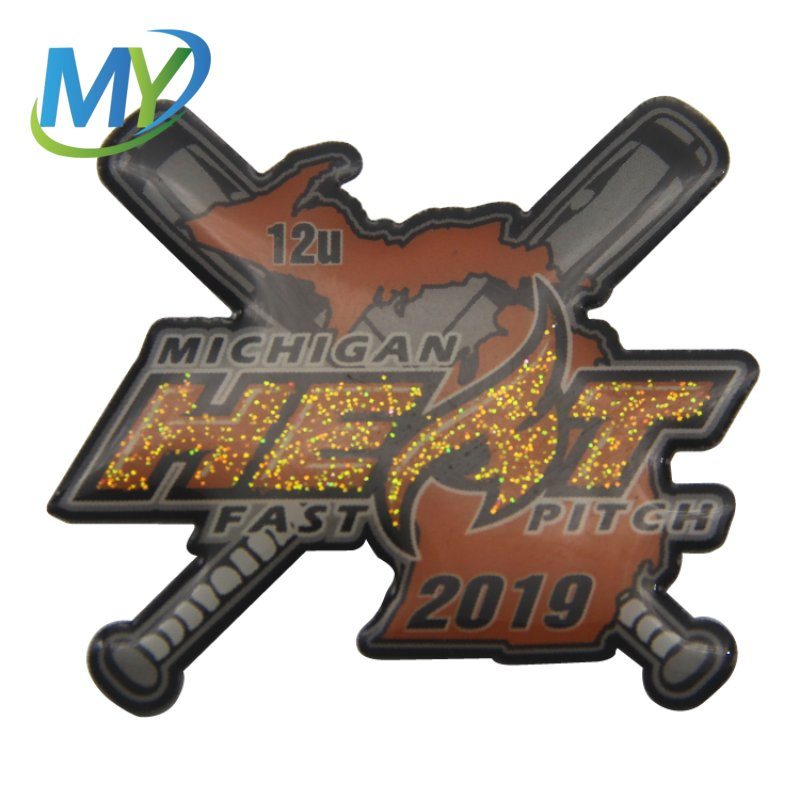 Factory Custom Metal Crafts Customized Cheap Offset Printed Stainless Steel Sports Baseball Topic Lapel Pin Badge