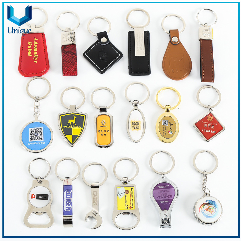 Manufacturer Custom Personalized Designer Logo Sublimation Blank 3D Metal Leather Keyring Keychain, Custom Leaher Keychain for Car