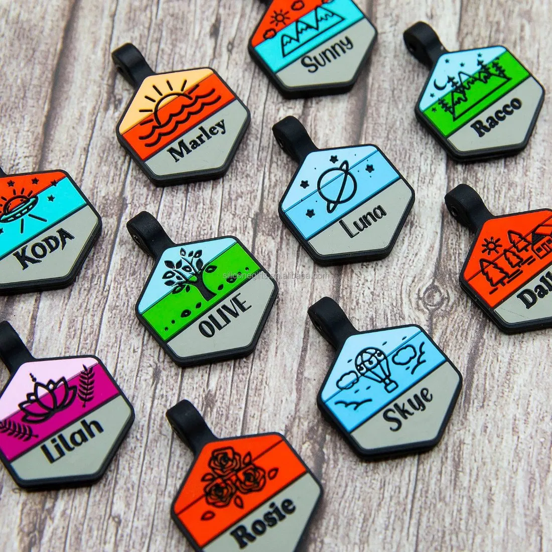 Custom Silicone Bone Dog Tag Personalized Pet ID Tag for Dogs