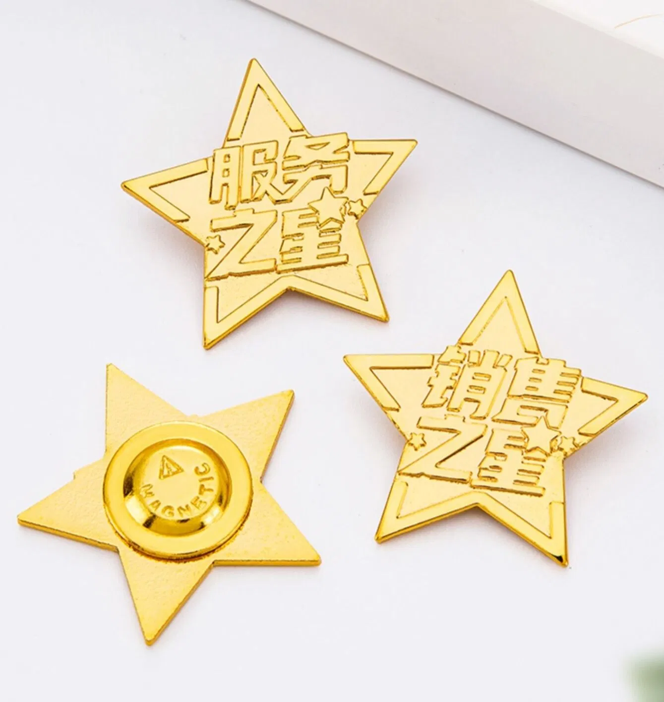 Custom Magnet Tag Sublimation Reusable Plastic Logo Metal Engraved Badge Customized Pin Crew Staff Name with Magnet Backing Emblem