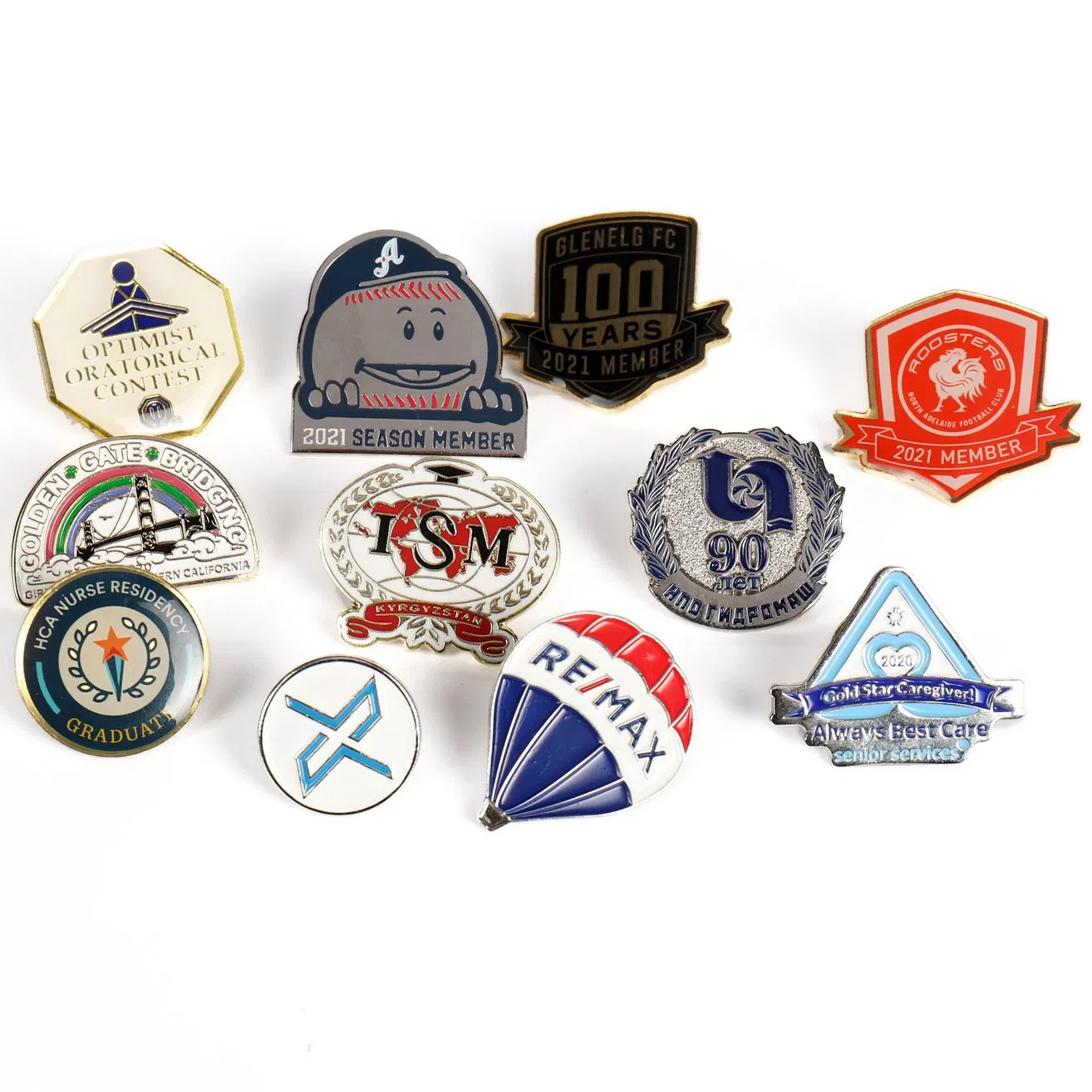 Guangdong Manufacturer Custom Logo Hat Pin Printed Epoxy Badges Metal Company Name Badge Soft Hard Enamel Lapel Pin Badge