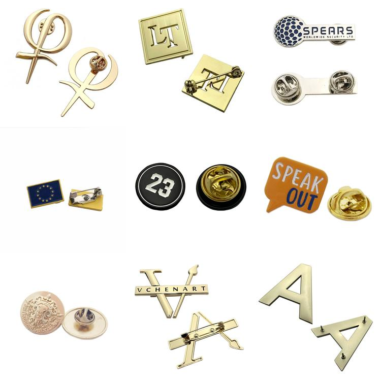 Luxury Logo Custom Name Metal Lapel Button Clothing Fastening Pin Badges
