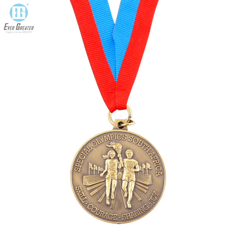 Factory Custom Metal Enamel Souvenir Award Medal with Ribbon