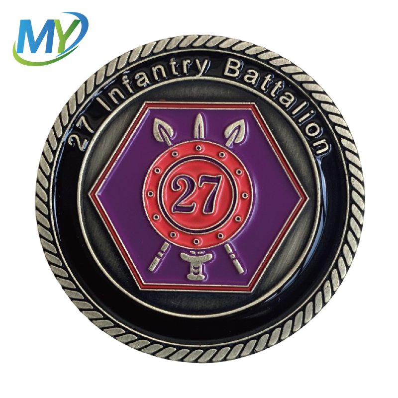 Factory Manufacturers Antique Brass Bronze Plated Commemorative Souvenir Gift Enamel Metal Challenge Coin No MOQ