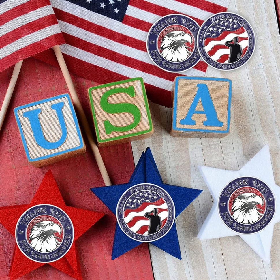 Factory Metal Coin No Minimum Custom Thank You for Your Service Challenge Coins