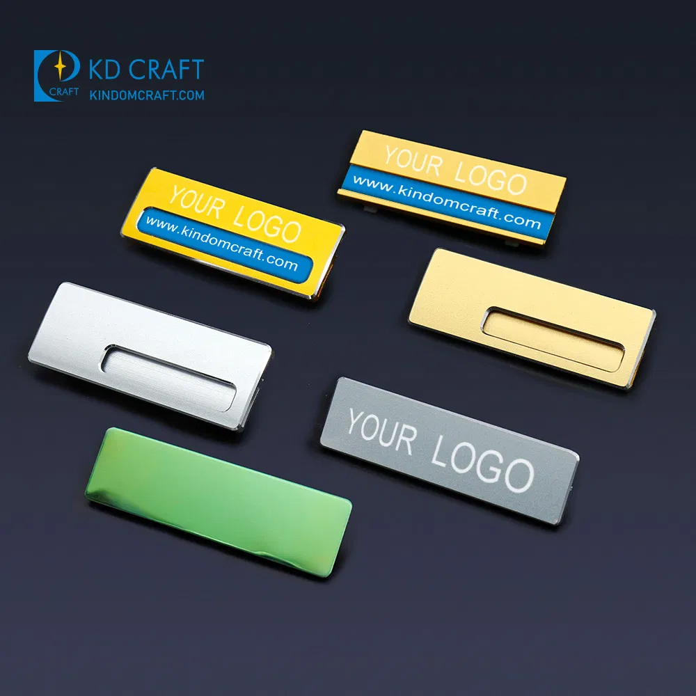 Hot Sale Promotional Metal Print Waiter Staff Magnet Name Tag Plate Decorative Reusable Blank Sublimation Epoxy Logo Custom Magnetic Name Badge with Safety Pins