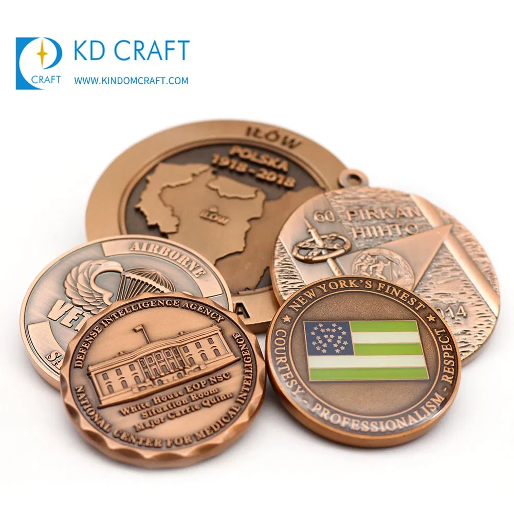 Coin Maker No Minimum Blank Metal 3D Brass Soft Hard Enamel Veteran Country Flag Antique Gold Custom Challenge Coin