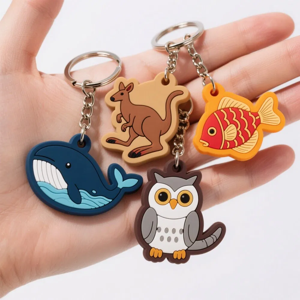 Factory No Minimum Anime Keychain 2D Embossed Personalized Design Soft Custom 3D Letter PVC Rubber Keychain