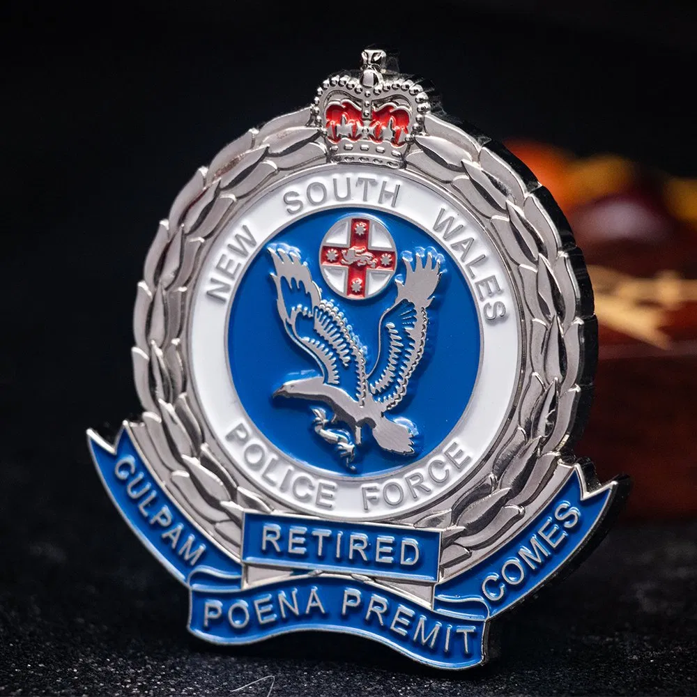 Manufacturer Wholesale Custom Soft Hard Enamel Military Korean Police Logo Badge with Wallet