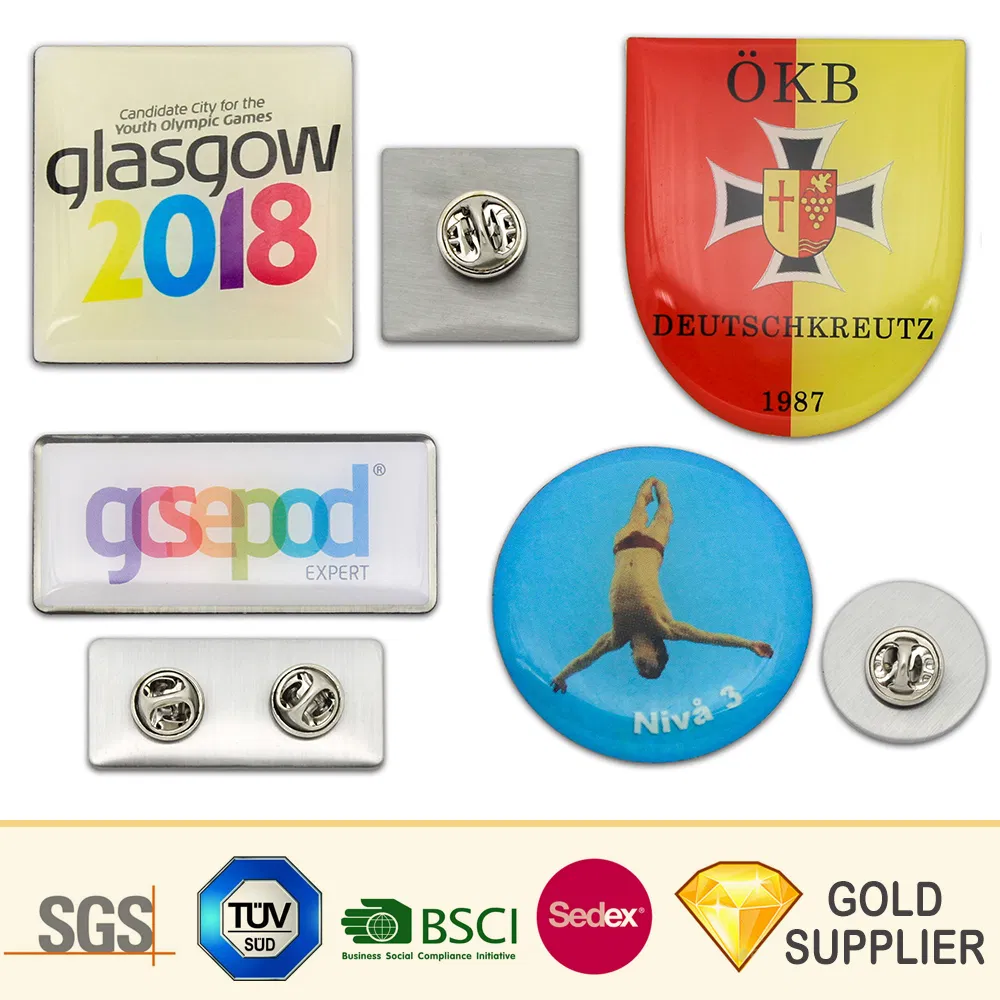 Hot Selling Custom Logo Promotional Metal Lapel Pin Aluminum Laser Engraving Electronic Printed Name Badges for Staffs