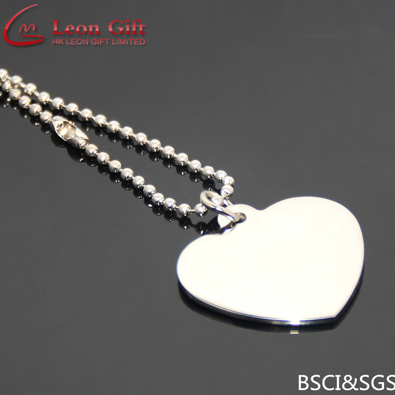 Wholesale Stainless Steel High Quality Polished Blank Necklace Dog Tag