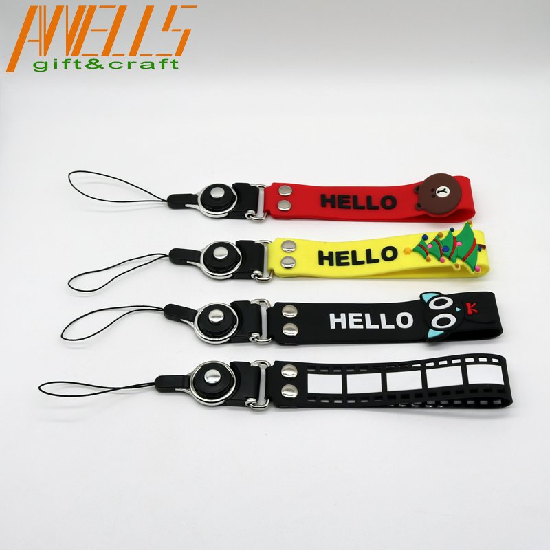 Custom Logo Carabiner Hook Printing Polyester Lanyards Short Strap Wrist Keychain with Logo Custom