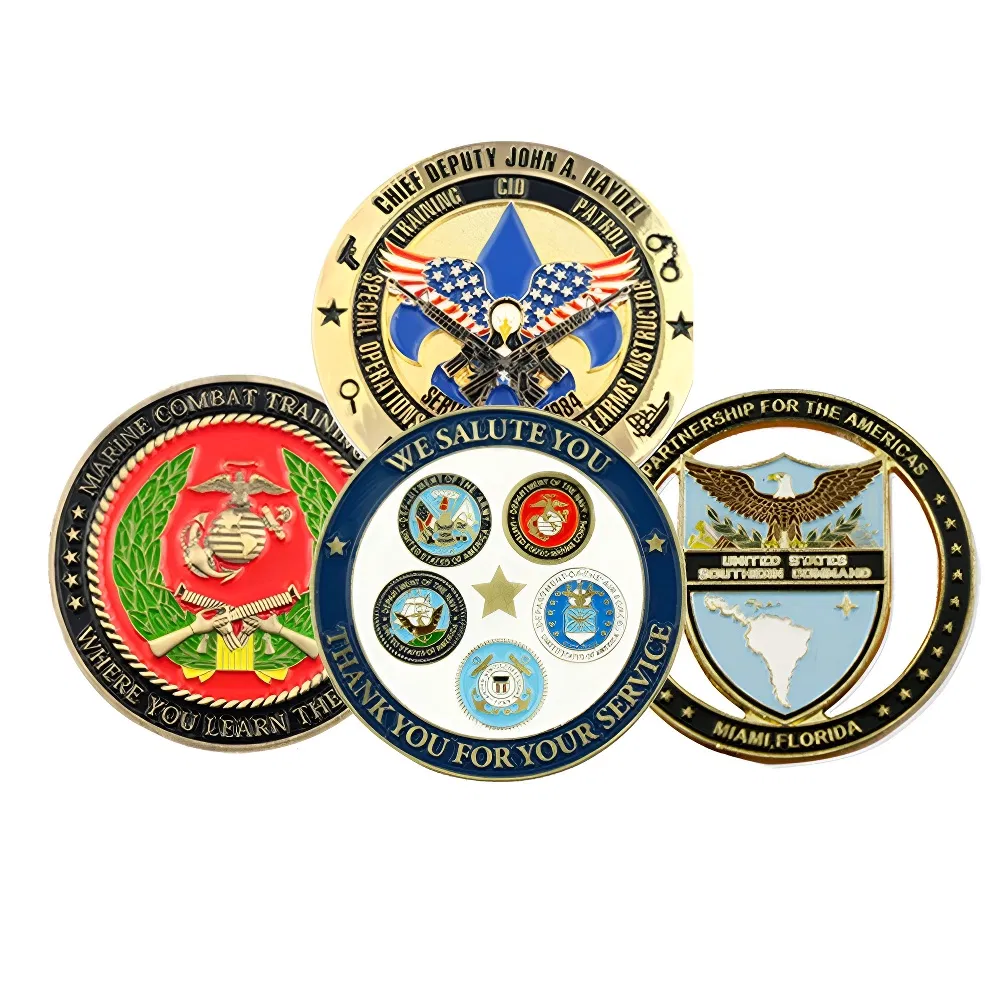Custom Metal Craft Soft Enamel Military Souvenir Challenge Coin for Promotional Gift