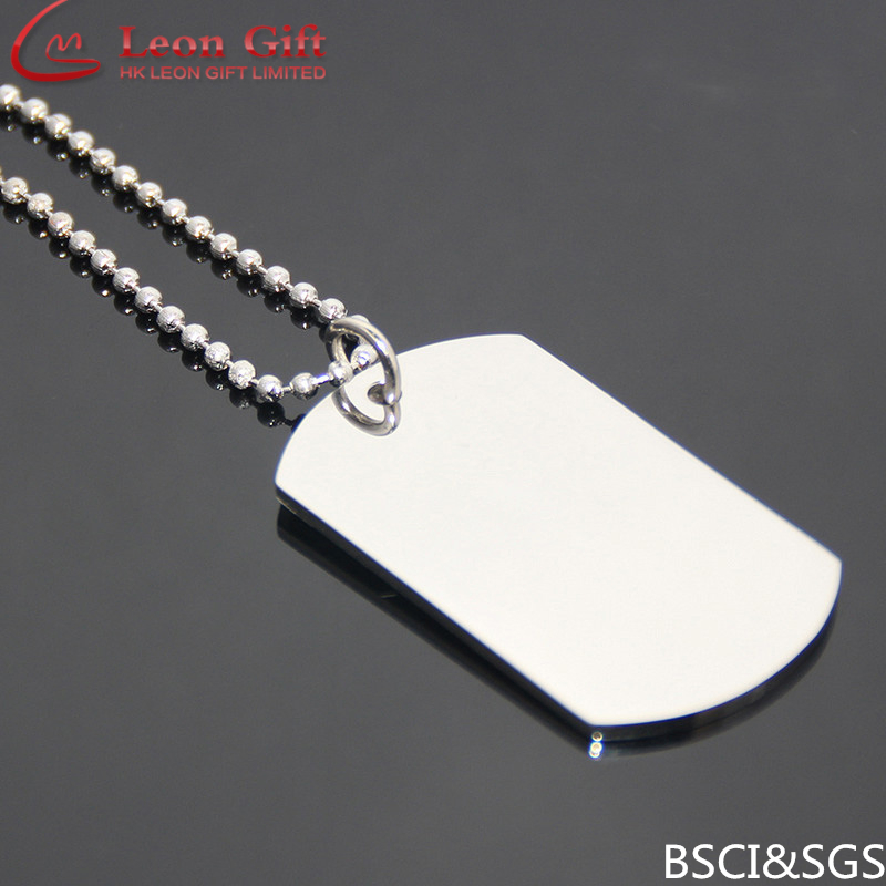 Wholesale Stainless Steel High Quality Polished Blank Necklace Dog Tag