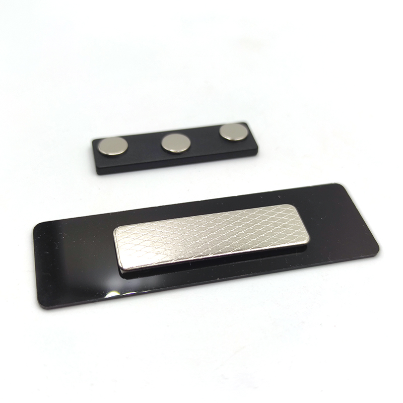 Reusable Name Plates Badge Metal Aluminum Printed Logo Name Tags Badge Holder Sublimation Blank Plastic Magnetic Name Badge