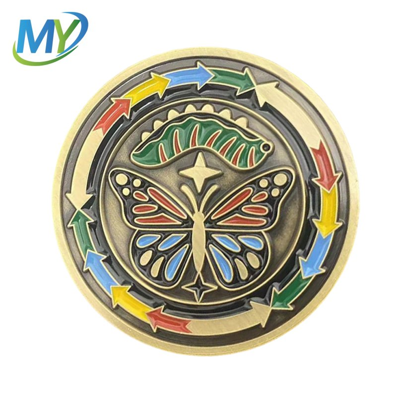Factory Manufacturers Antique Brass Bronze Plated Commemorative Souvenir Gift Enamel Metal Challenge Coin No MOQ