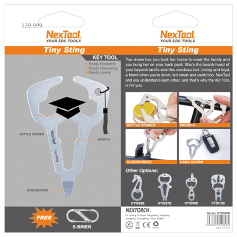 Nextool Outdoor Wrench Keychain EDC Tool with Bottle Opener Screwdrivers