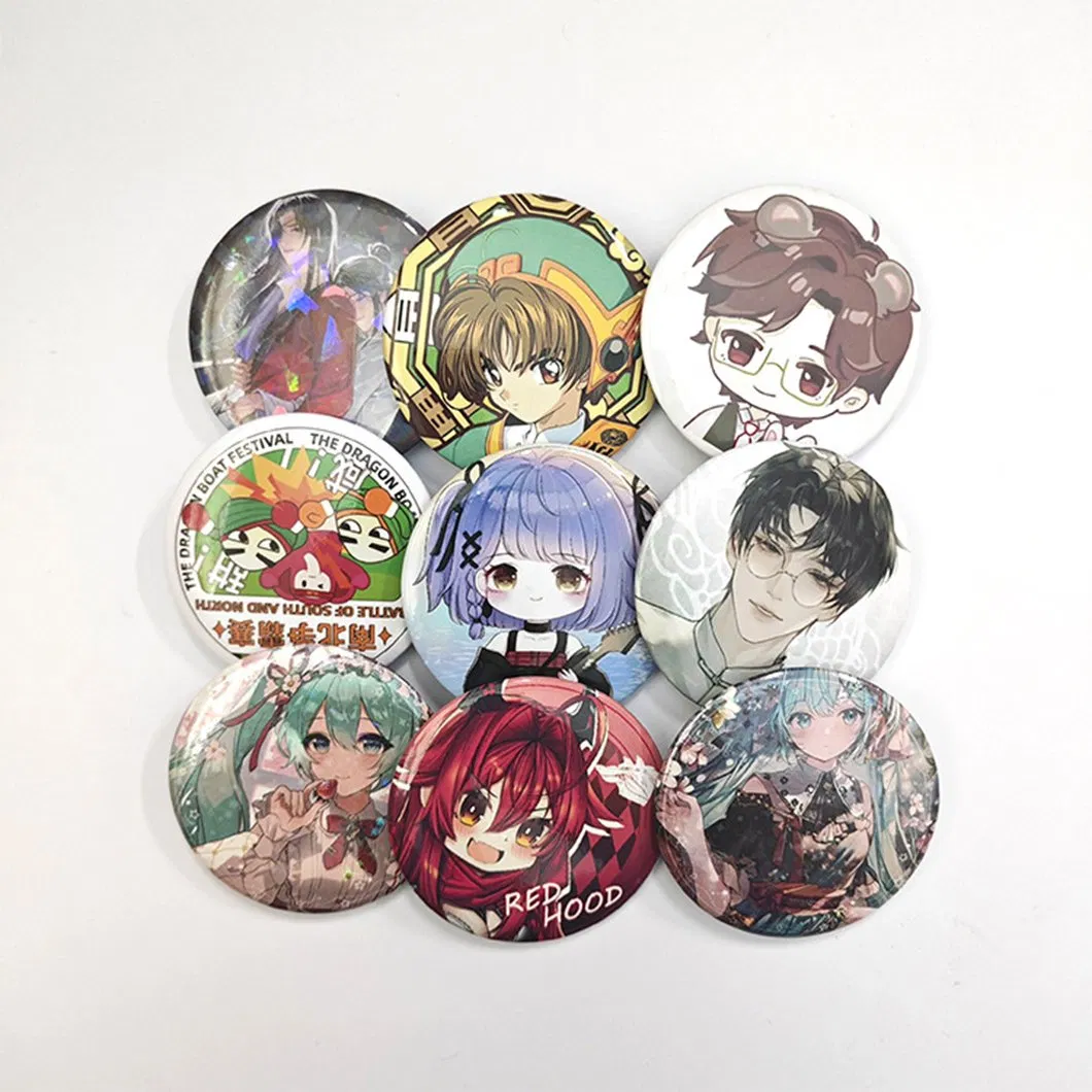 Presse Metal Badges OEM Factory Promotional Gifts Custom Made Printed Logo Blank Round Button Badge Custom Tinplate Button Badge