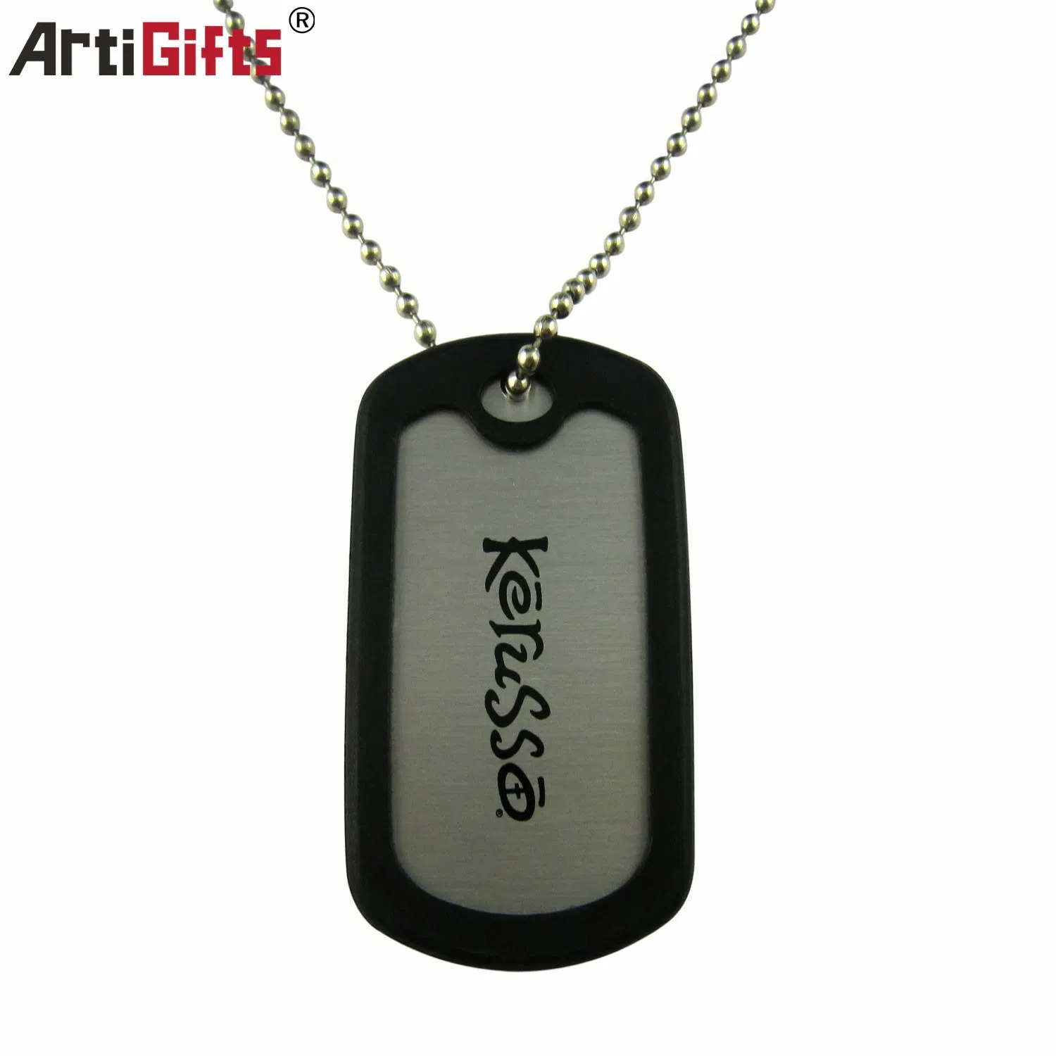 Stainless Steel Dog Tag with Rubber Edge