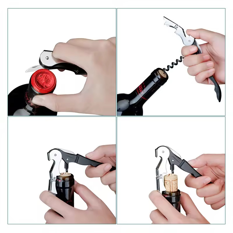 Custom Logo Multi-Function Corkscrew Stainless Wine Bottle Opener Professional Wine Opener Kitchen Beer Opener