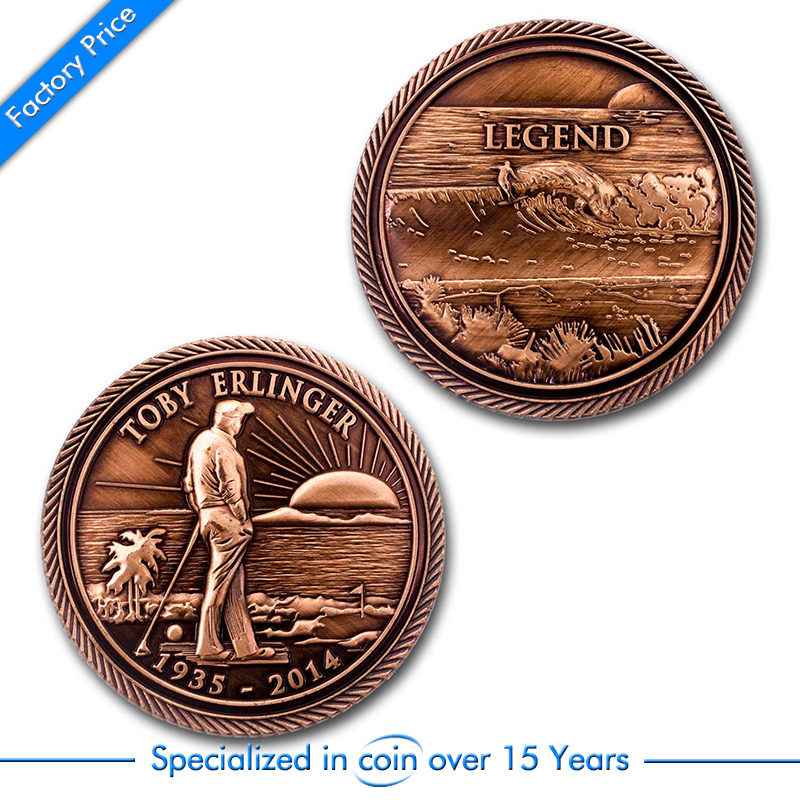 Wholesale Souvenir Enamel Coin in Antique Style with Old Man Logo