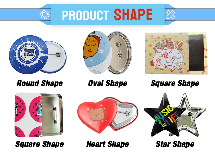 Personalized Custom Blank Metal Pin Badge Button Round Custom Button Badges Printed Button Badge 58mm