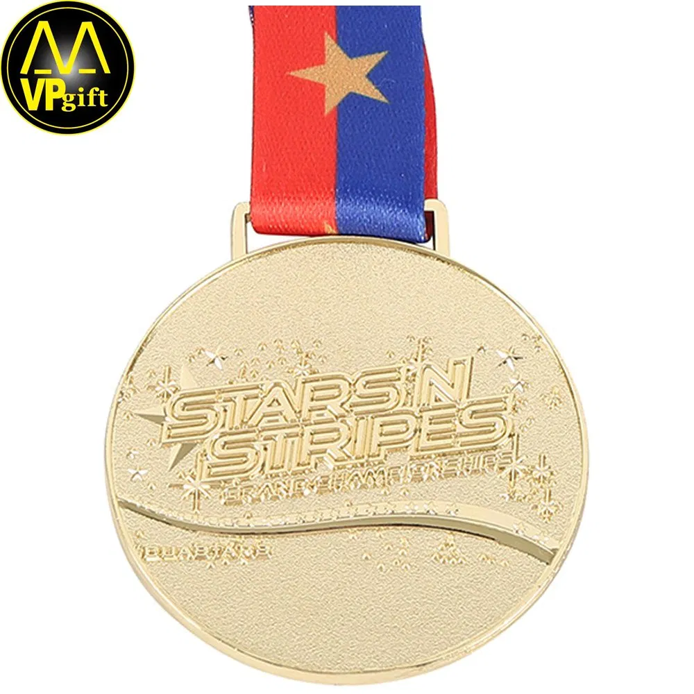 Guangzhou Factory Custom Made Antique Brass Plated Metal Alloy 3D Human Figure Portrait Craft Commemorative Souvenir Medallion Customized Blue Ribbon Medal