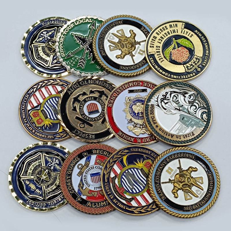 Wholesale Zinc Alloy Laser Engrave Hard Enamel Old Copper Brass Blank 3D Gold Souvenir Commemorative Metal Custom Challenge Coin
