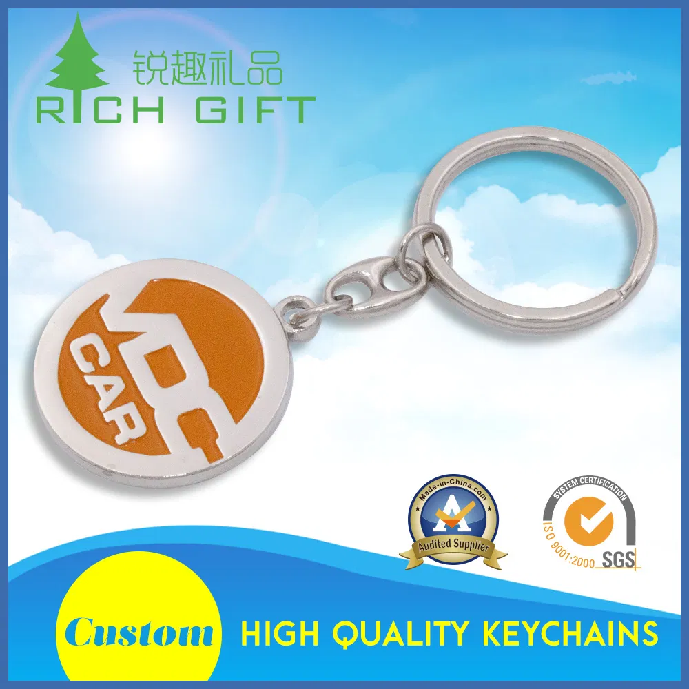 Factory Direct Sale Custom Metal Polished Embossed 3D Laser Engraving Keychain with Back Sandblasting