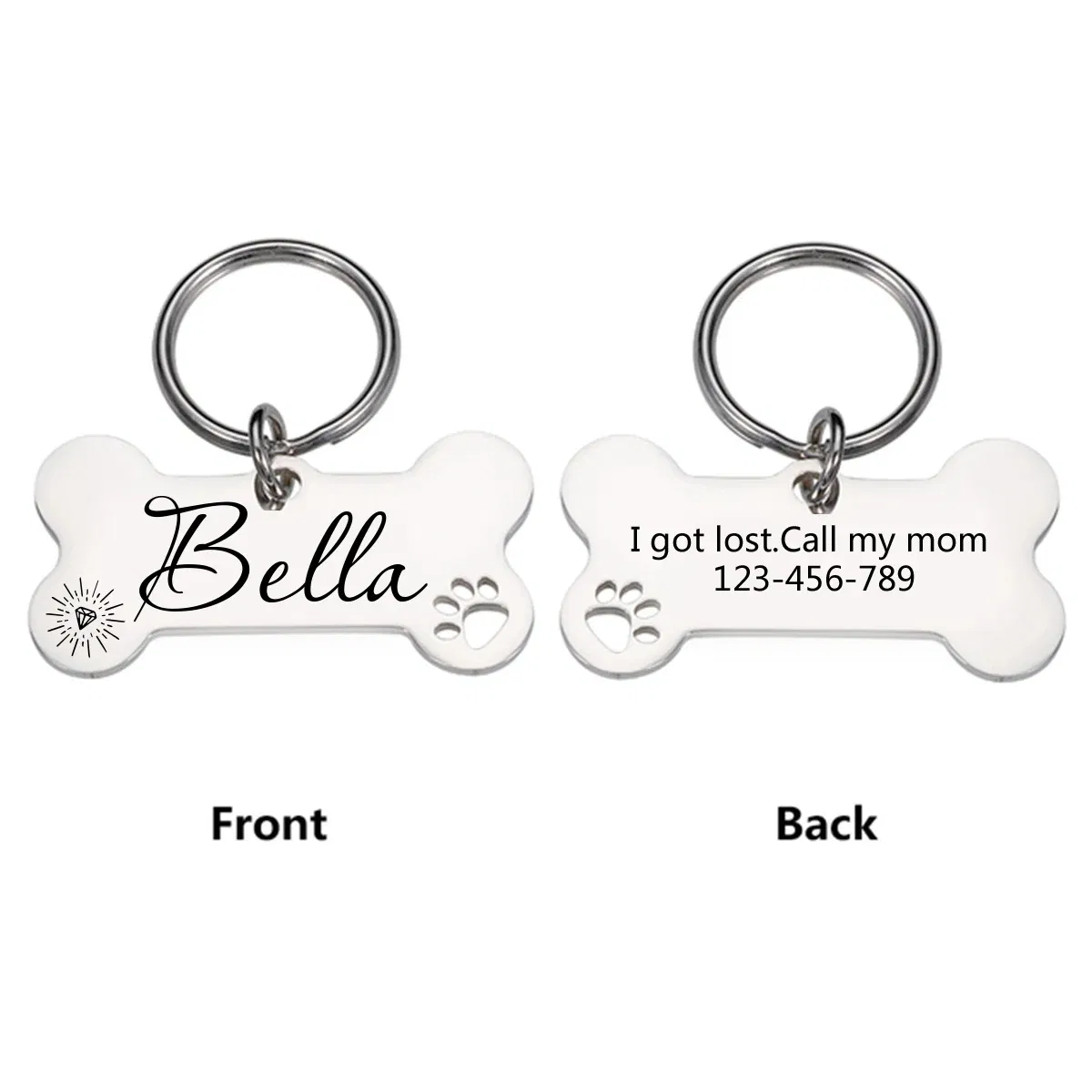 Personalized Custom Stainless Steel Pet Dog Tags Engraving Logo Anti-Lost Dog Cat Dog Tag