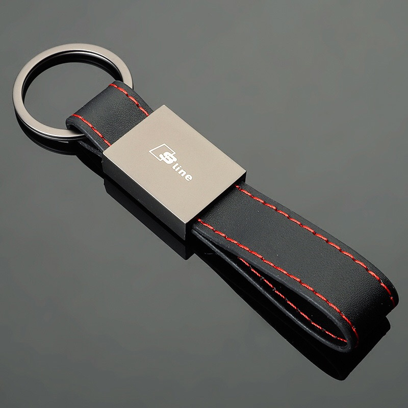 Wholesale Custom Metal Luxury Auto Accessories PU Leather High Quality Logo Car Brand Key Chain Holder for BMW