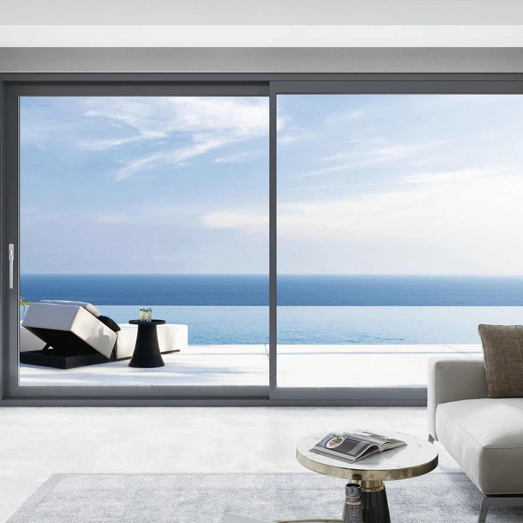 Customized Soundproof Casement Windows Double Glazed Vertical Sliding Aluminum Window