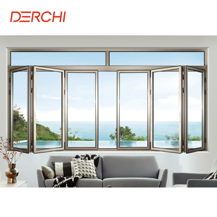 Nfrc Hurricane Impact Double Glazed Insulated Glass Thermal Break Window Aluminum Folding Window
