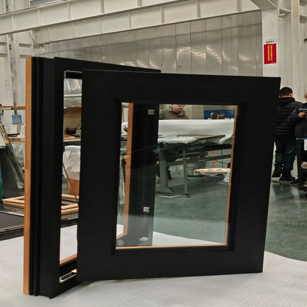 Residential Thermal Break Aluminum and Wood Casement Windows with Handle