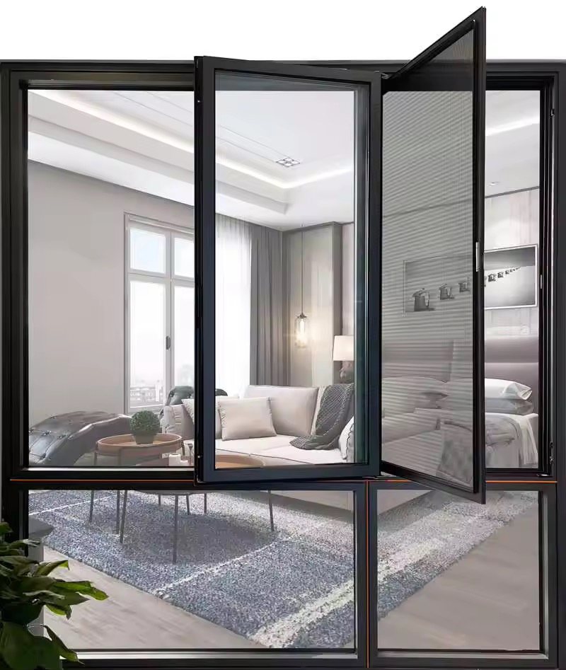 Premium Thermal Break Aluminum Casement Window with Weather-Resistant Coated Alloy Frame