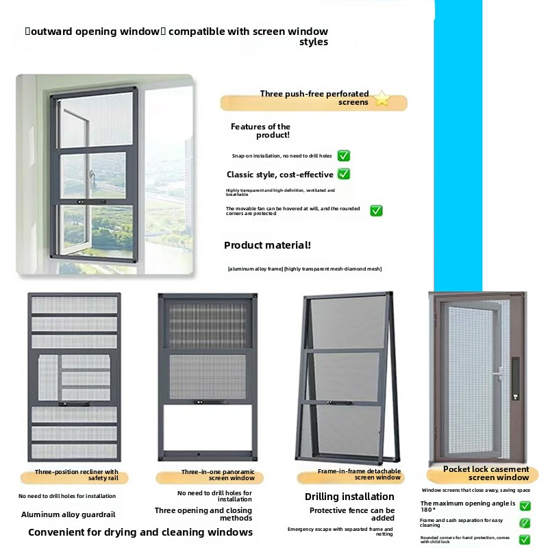 Double Glazed Casement Sliding Modern Anti-Theft Aluminum Alloy Windows for Residential