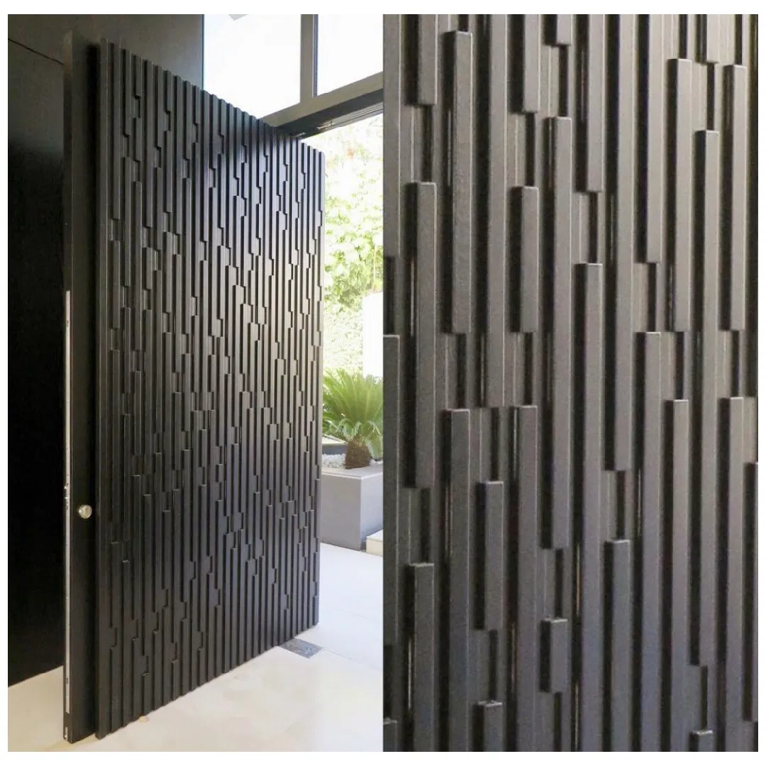 Minimalist off-Center Pivot Entry Door Premium Aluminum Construction Security Front Door for Upscale Villa Home Exterior Decorationentrance Door Safety Door