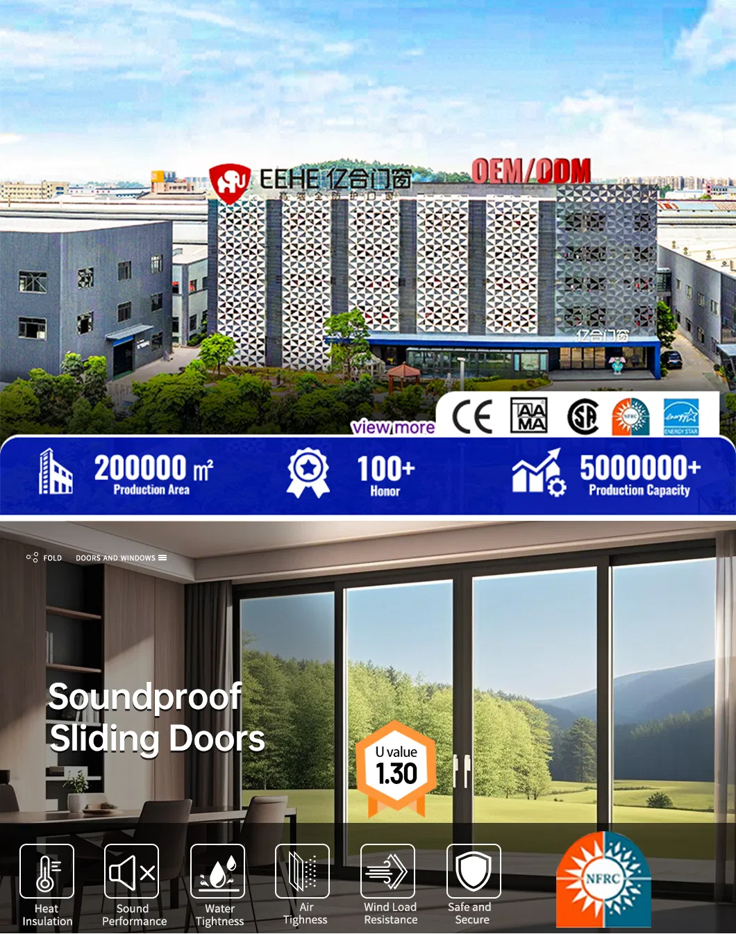 Heavy-Duty Aluminum Alloy Sliding Door