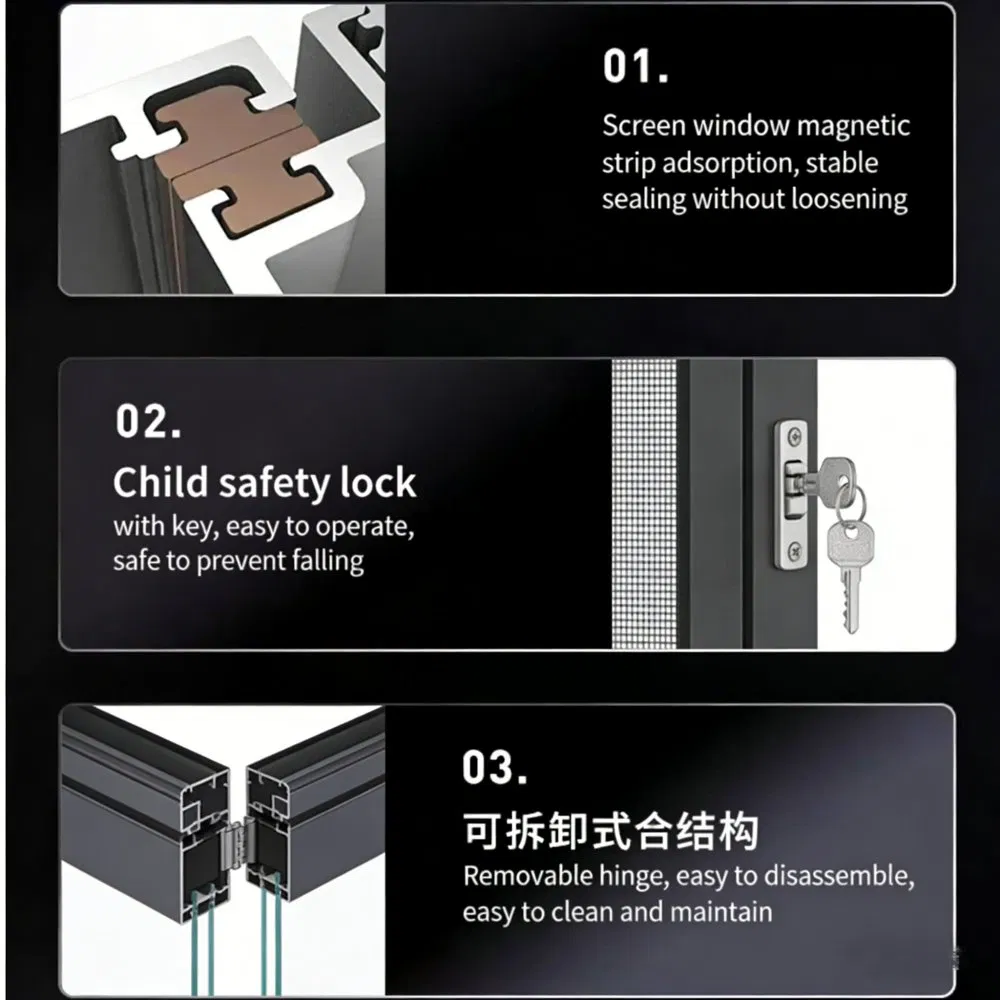 Custom Double Inward Opening Sound Insulation Floor-to-Ceiling Balcony Enclosure Aluminum Alloy Casement Window
