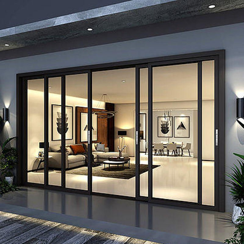 Balcony Sliding Doors Double Glazed Stacker Doors Commercial Exterior Patio Panoramic Aluminum Sliding Doors