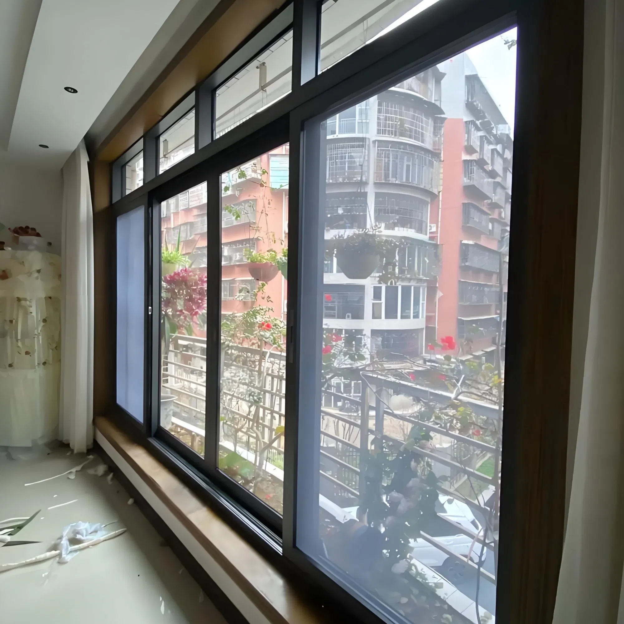 UV-Resistant Double Tempered Aluminum Sliding Window Low-E