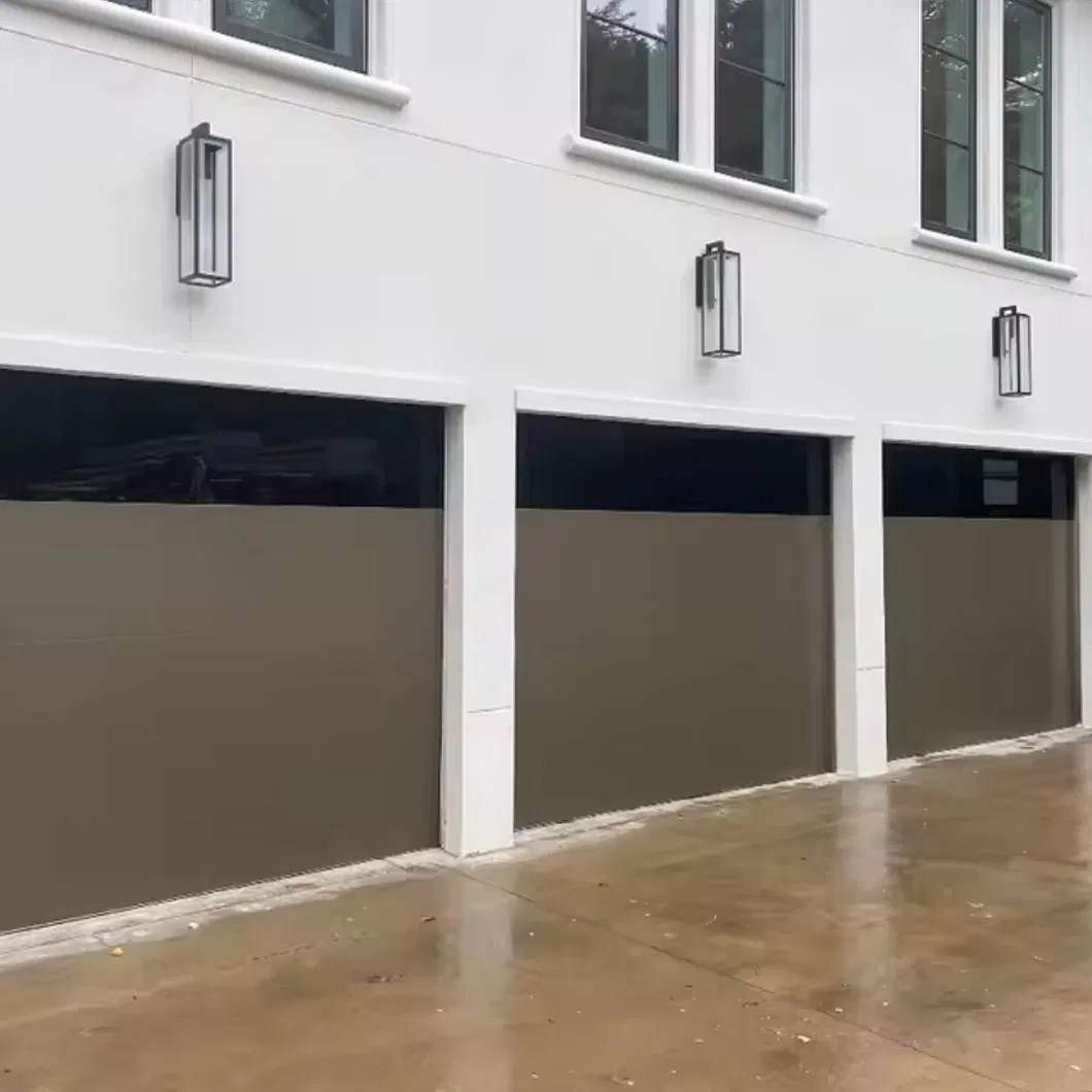 Durable Low Maintenance Aluminum Automatic Sectional Overhead Garage Door for Modern Single Family Houses