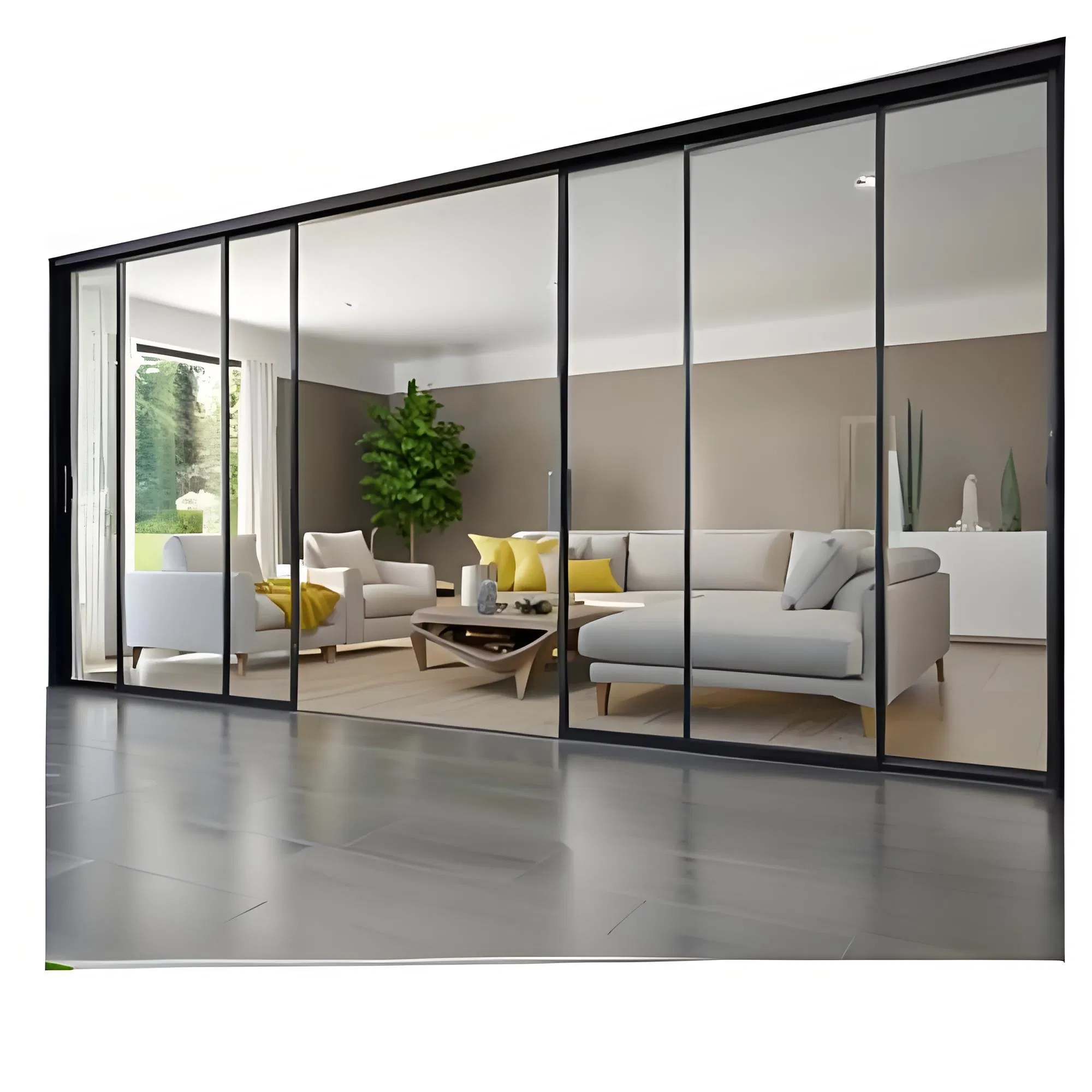 Modern Aluminum - Framed Tempered Glass Patio Door for Home
