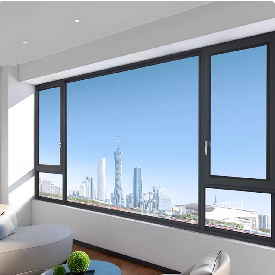 Custom Double Inward Opening Sound Insulation Floor-to-Ceiling Balcony Enclosure Aluminum Alloy Casement Window