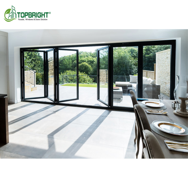Aluminum Exterior Door Balcony Patio Lowe Soundproof Glass Garden Aluminum Bifold Folding Door
