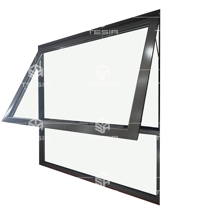 Residential Outswing Top-Hung Windows Aluminum Casement Awning Top-Hinged Window