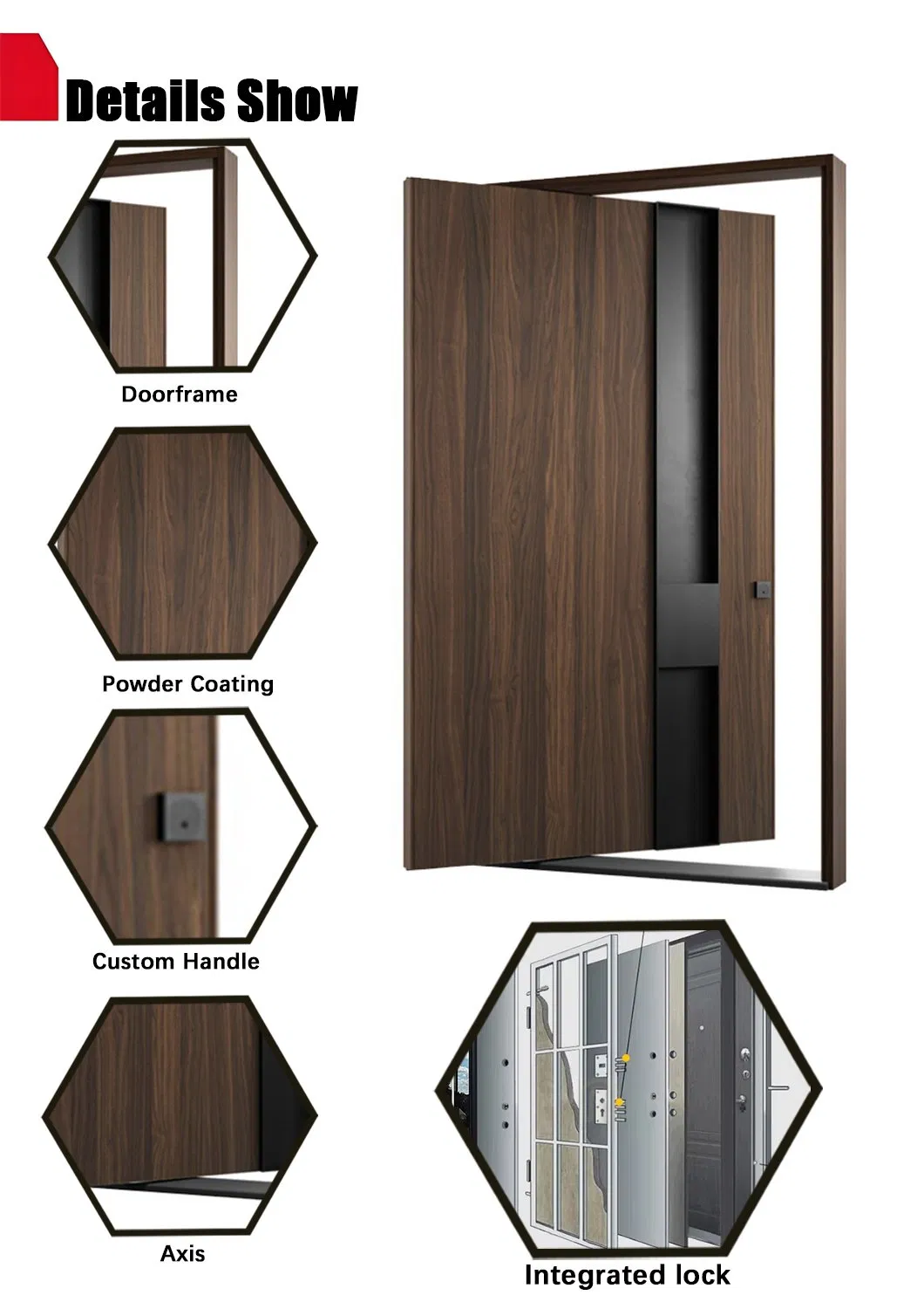 Modern House Cast Aluminum Villa Door