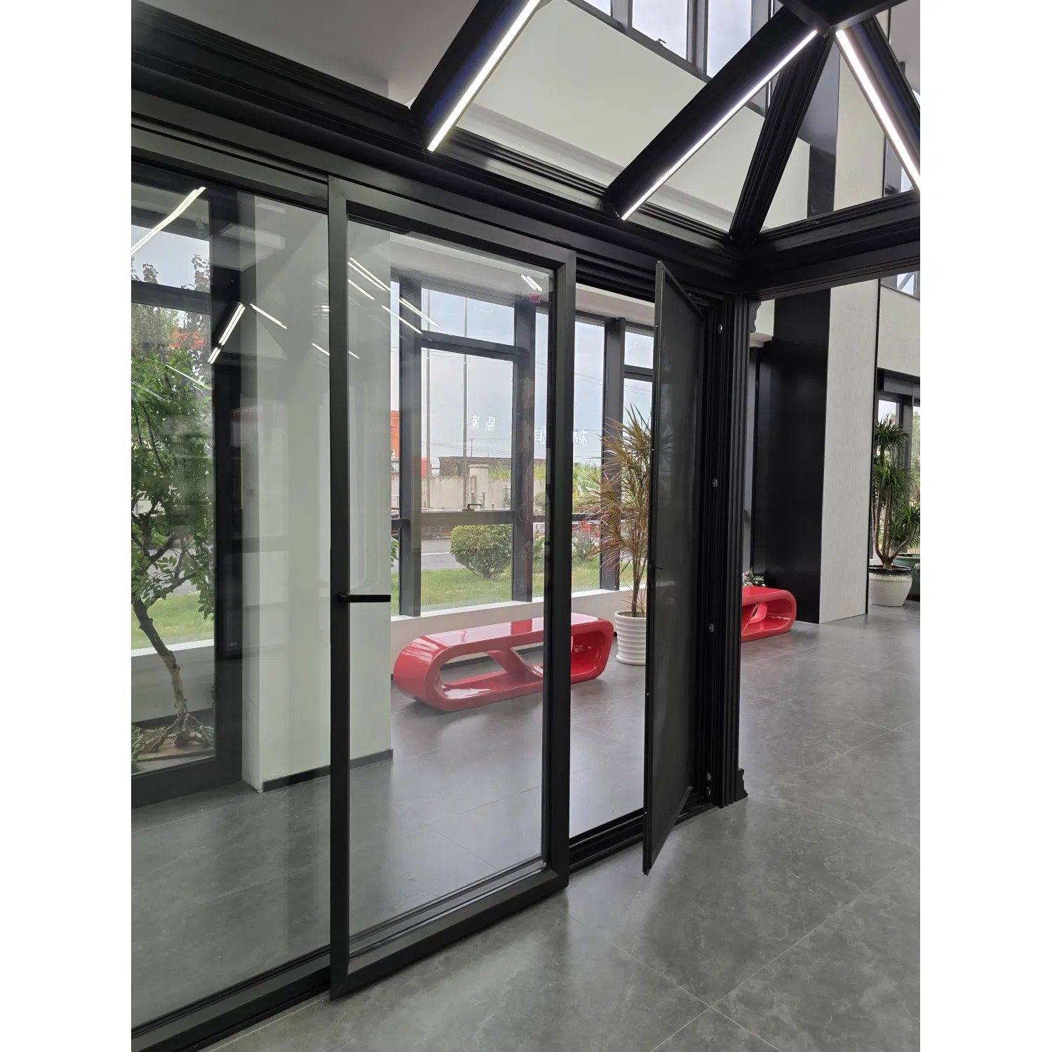 Residential Double Glazing Fashion Motorized Aluminium Drift Window