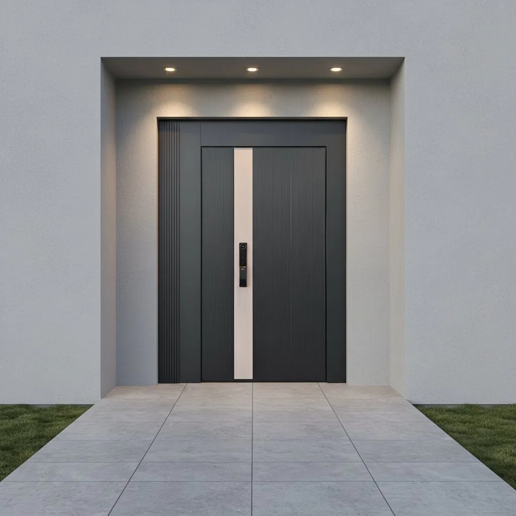 Custom Luxury Cast Aluminum Door Waterproof Exterior Front Entrance Door