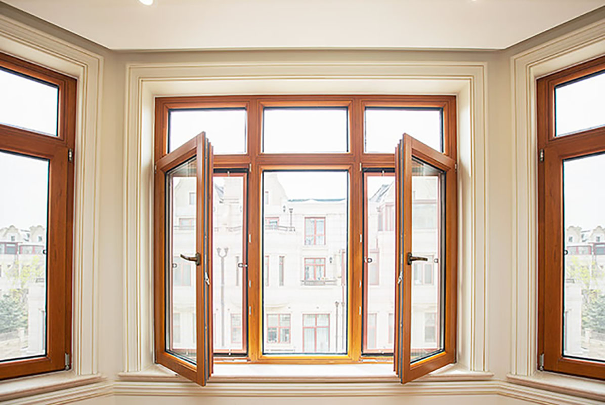 Customized Large Aluminum Fixed Glass Windows Aluminum-Clad Wooden Windows